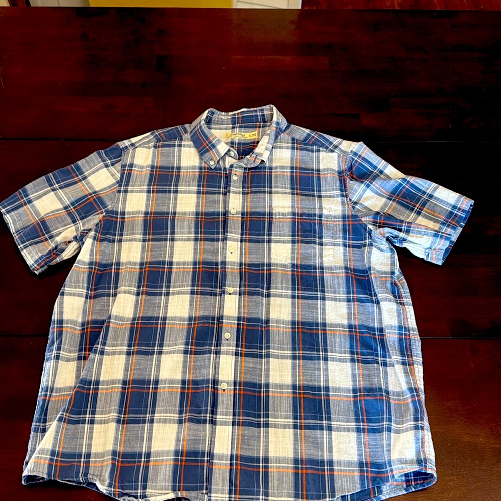 Short sleeve plaid shirt.  Size XL 46-48
